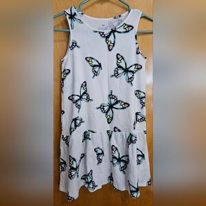 H&M Girls Dress with Butterfly Design Sleeveless 8/10
